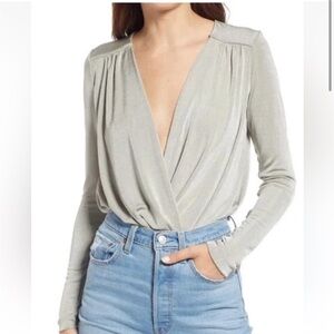 BLACK Free People Intimately Long Sleeve Bodysuit